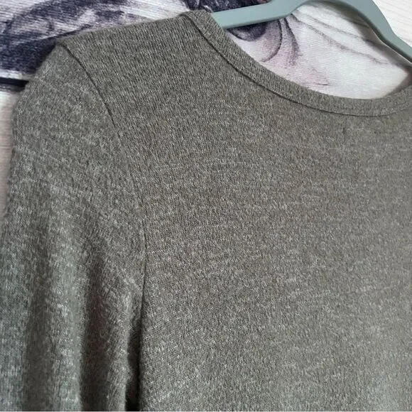 Aerie Green Soft Cozy Scoop Neck Henley Mini Dress - Picture 6 of 8